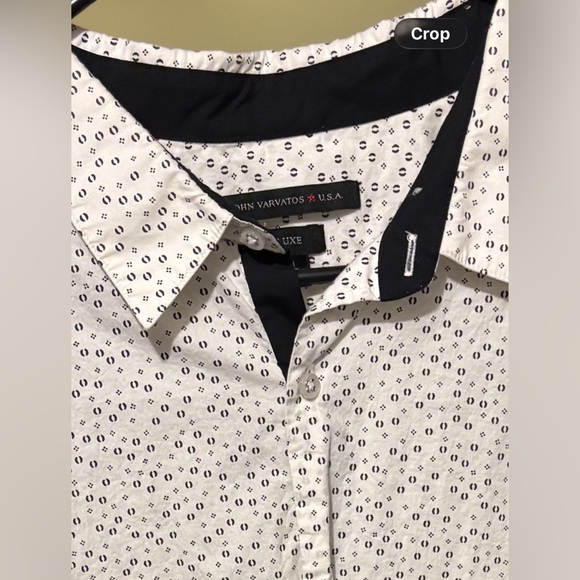 John Varvatos White and Black Patterned Men's Shirt - Picture 2 of 4